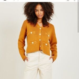 Alex Mill Jo Ribbed Sweater Cardigan Cotton Large